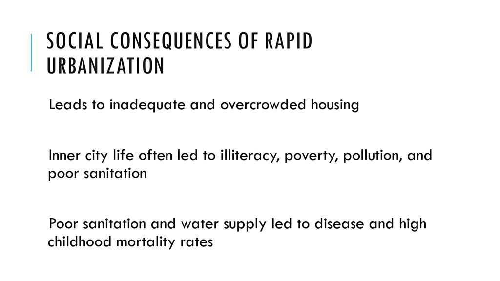 Consequence of Urbanization